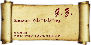 Gauzer Zétény névjegykártya